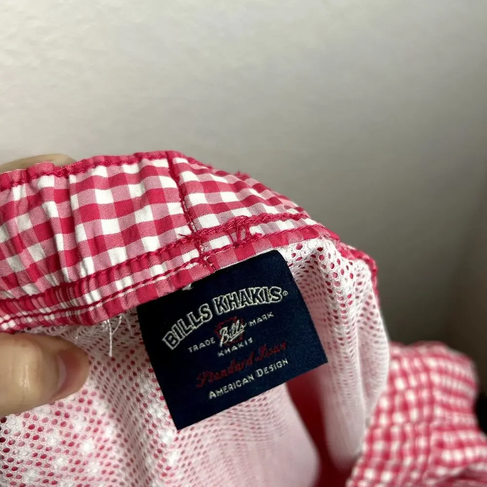 Bills Khakis Pink Gingham Swim Trunks Mens Size XL